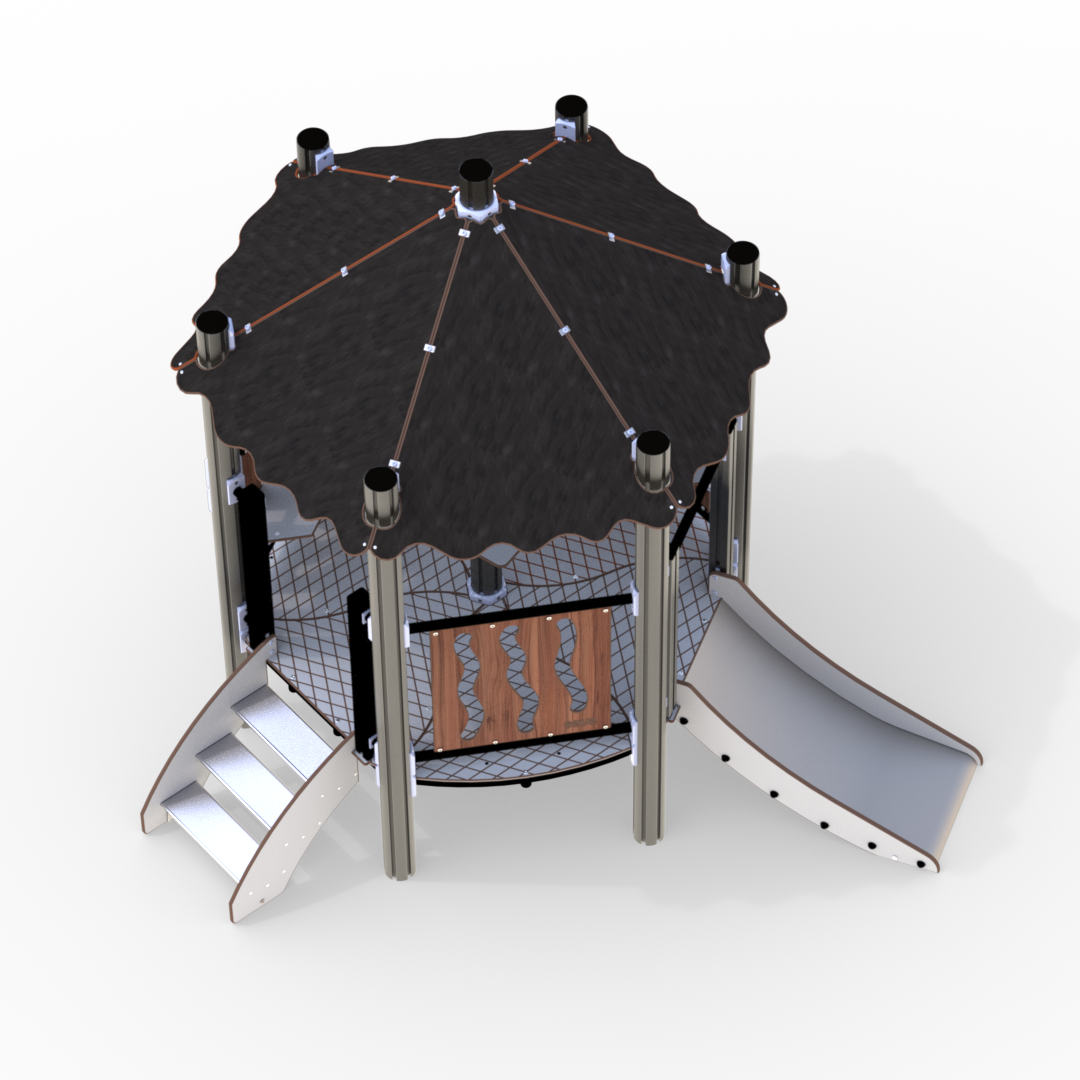 Villmark lekehus med liten sklie