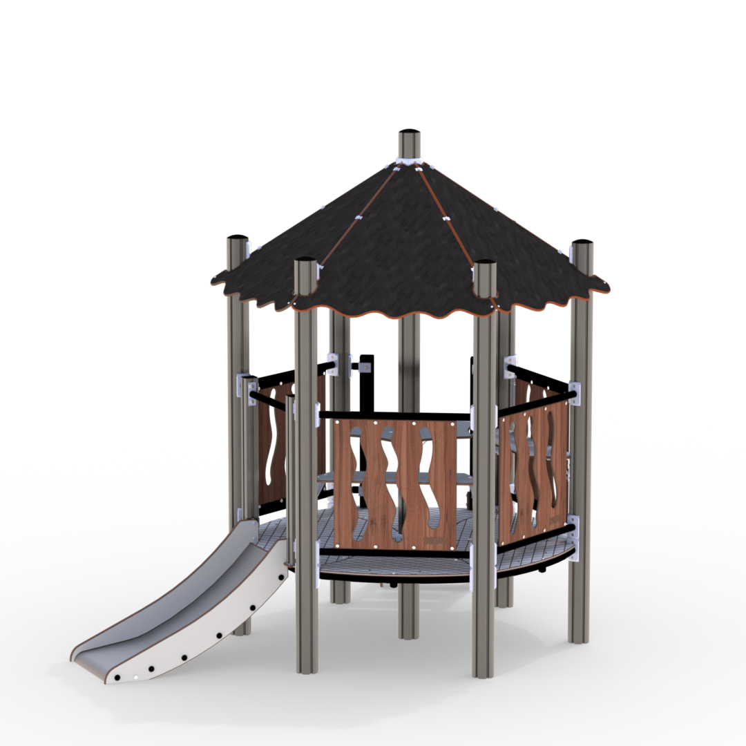 Villmark lekehus med liten sklie