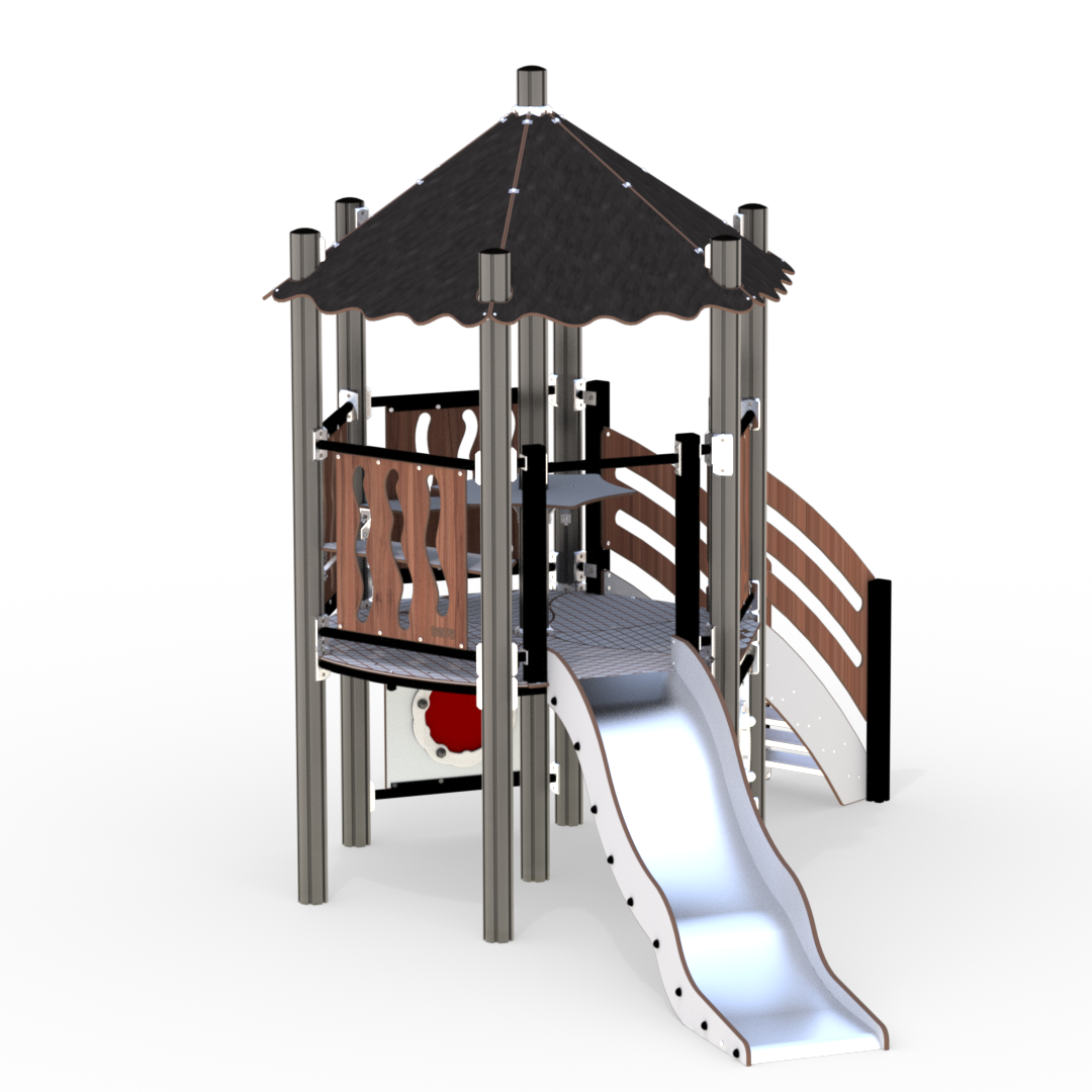 Villmark lekehus med stor sklie