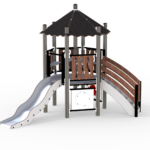 Villmark lekehus med stor sklie