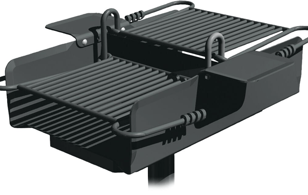 Dobbel grill 50 cm med trinnløs og justerbar grillrist