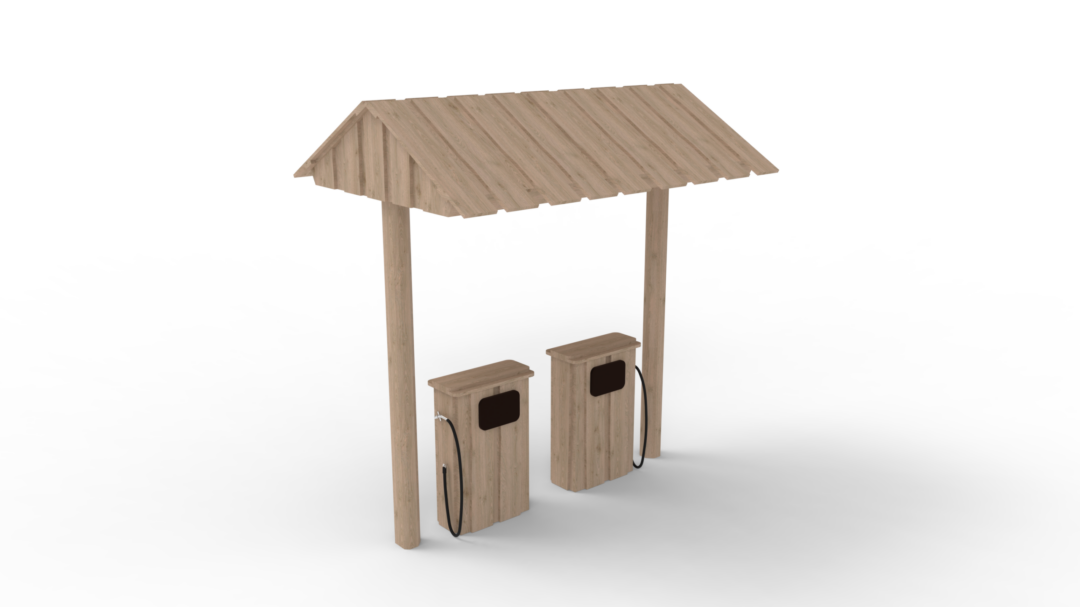 LE20092U 01 A Gasstation 2 Pumps Bensinstasjon med to tanker