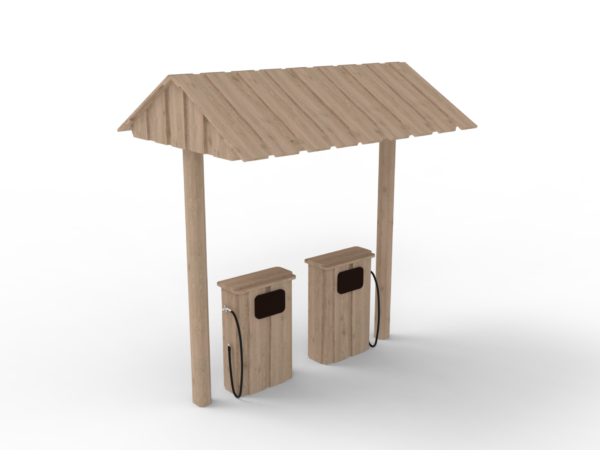 Bensinstasjon med to tanker