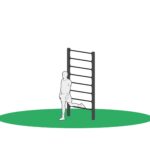 Bulgarsk utfall startposisjon Bulgarsk utfall i ribbevegg til utendørs trening