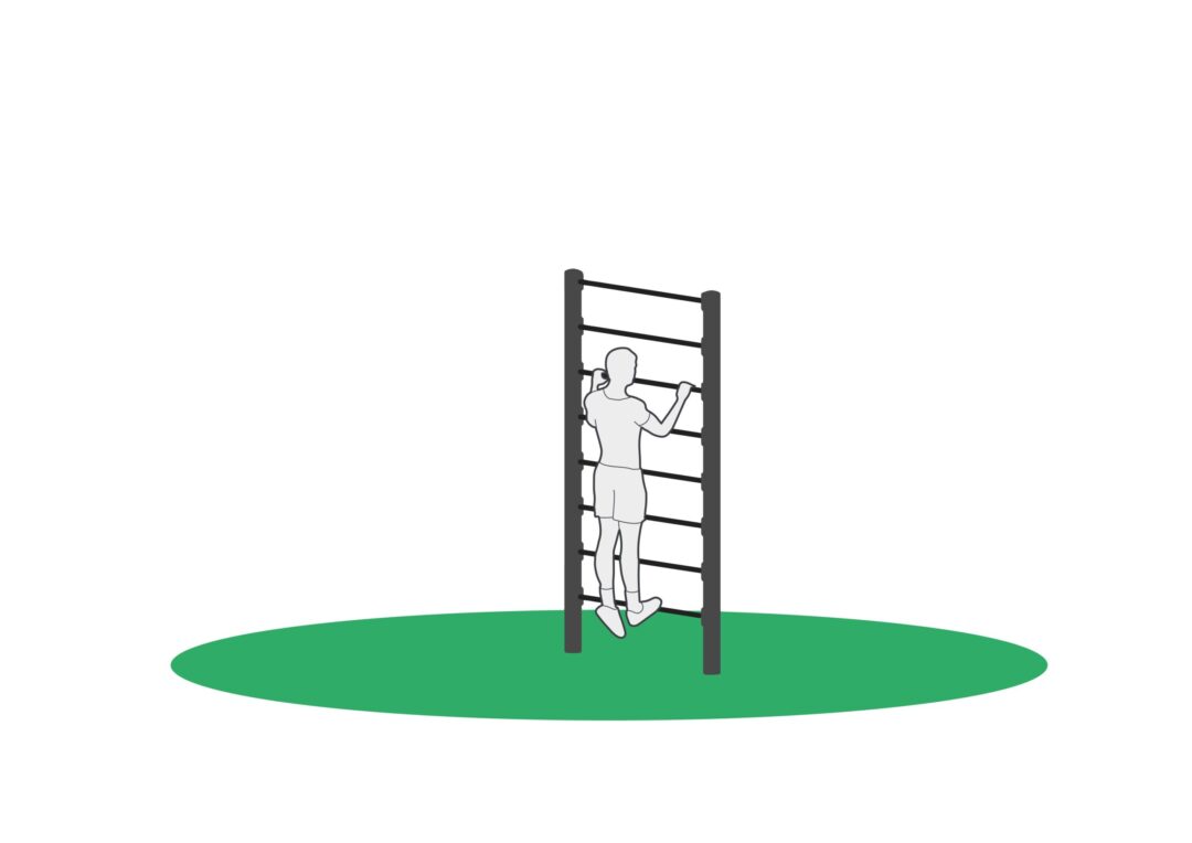 Tåhev startposisjon Tren tåhev i ribbevegg beregnet for utendørs trening