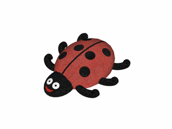 Marihøne rød og sort i 3D for lekeplassen