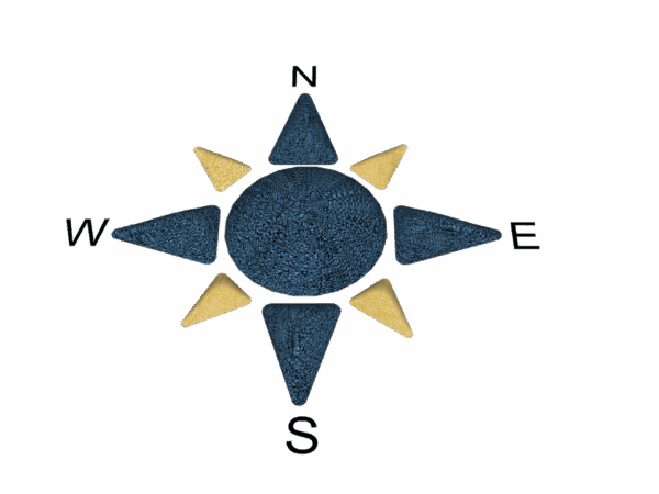 Kompass blå og gul 9 deler for lekeplassen