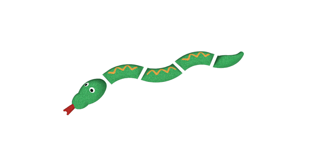 S01 025 Slange 3d grønn slangefigur i 3D for lekeplassen