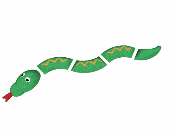 grønn slangefigur i 3D for lekeplassen