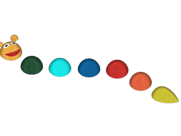 larve i 7 deler og ulike farger for lekeplassen