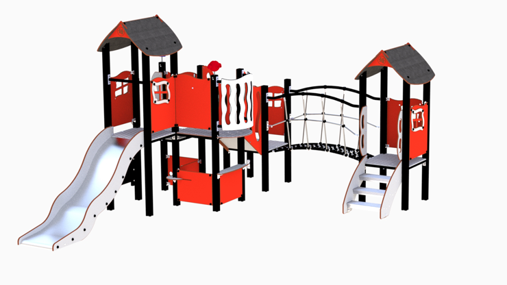 25 200 181 Rød Lekeseksjon Lisa lekestativ rød