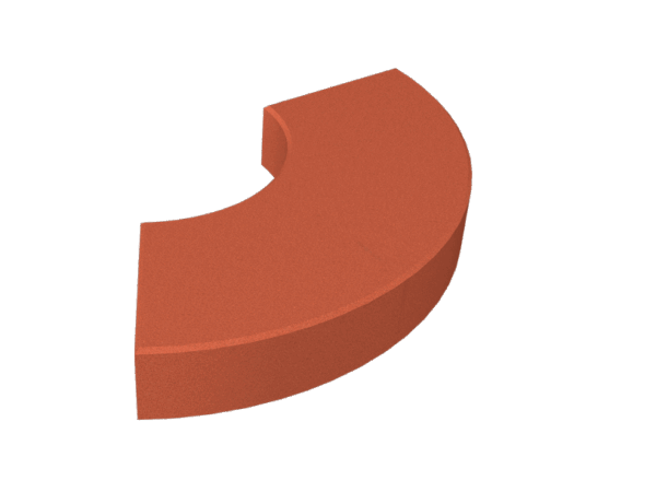 Rød gummiblokk i SBR for lekeplassen