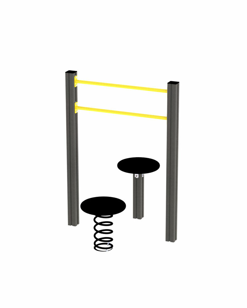 66 100 065 Stepup Dobbel 2x hoppesopp med fjær og rekkverk dobbel
