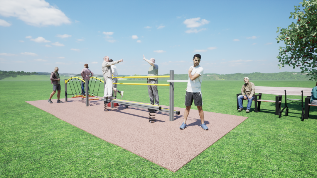 Dobbel balanse m/rekkverk