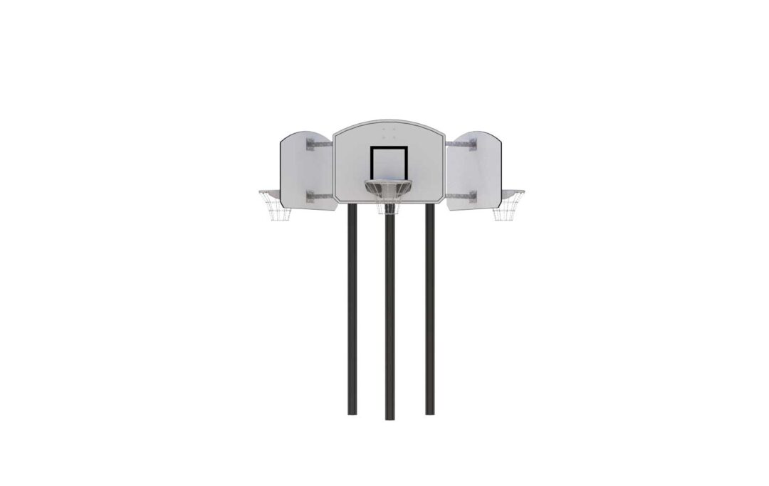 Grå og Grønt basketstativ med tre kurver