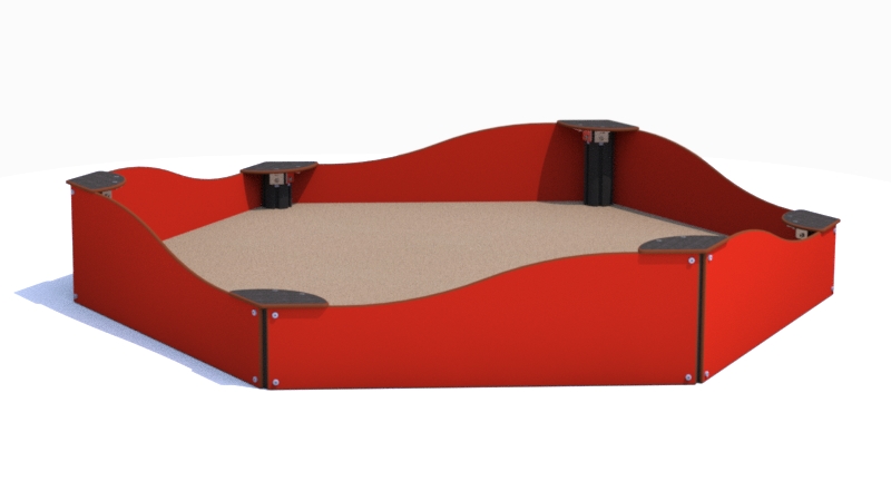 Sandkasse 6-kant buet