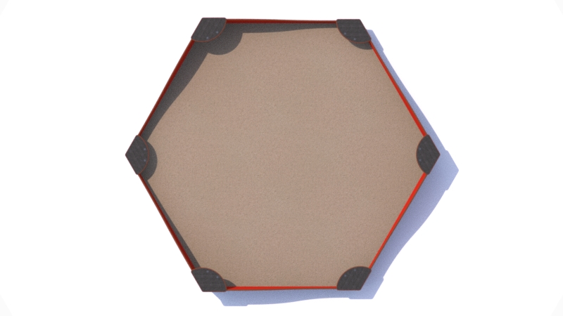 Sandkasse 6-kant buet