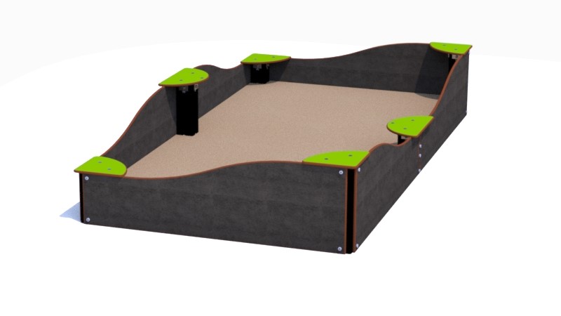 Sandkasse 1,3 x 2,5 buet