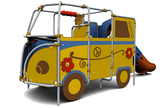 Folkevognbuss med sklie