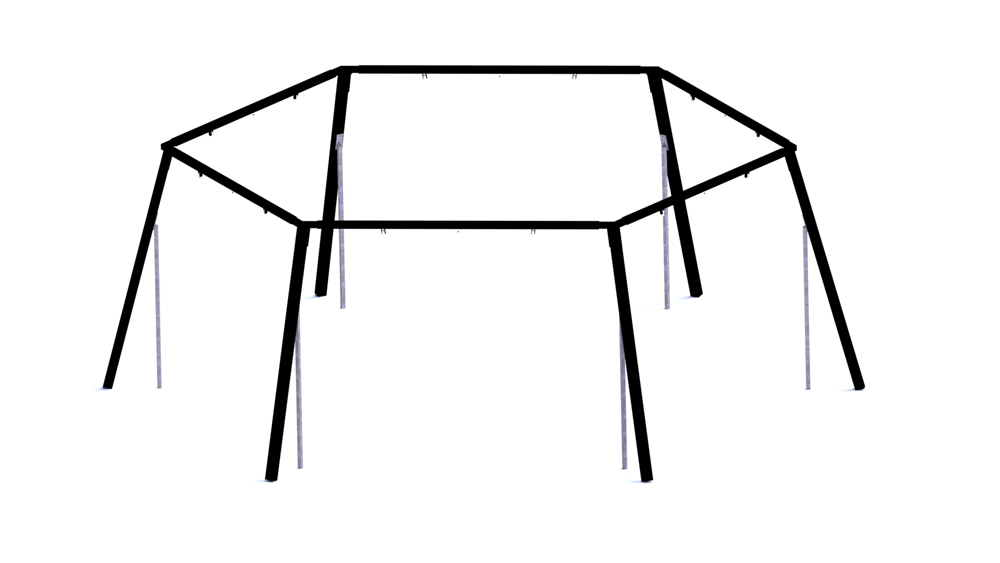 6-kant huskestativ for 6 seter