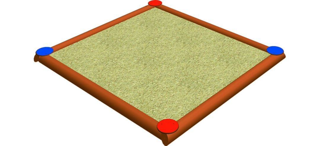 Sandkasse rundstokk 16 cm 3 x 3 m