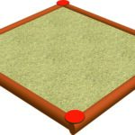 Sandkasse rundstokk 16 cm 3 x 3 m