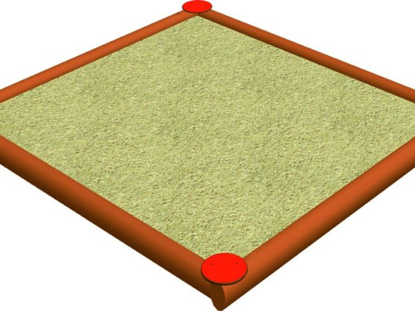 Sandkasse rundstokk 16 cm 3 x 3 m