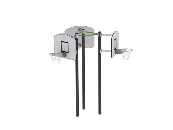 Basketballstativ trippel m/3kurver - grå/grønt