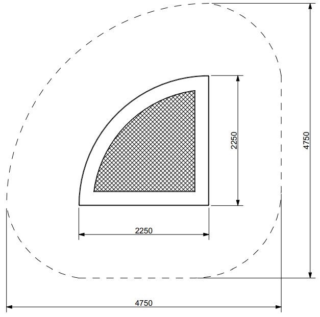 Trampoline Kvart 225 EPDM