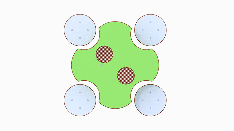 Lekebord med fire stoler