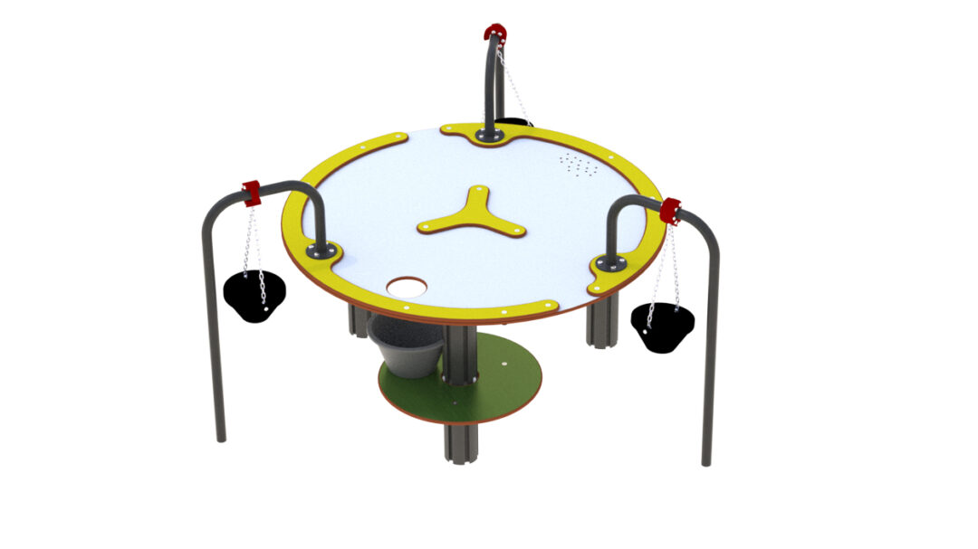 Vann og sandbord med tre kraner