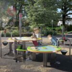 60-164-900 Vann og sandbord trippel med kraner