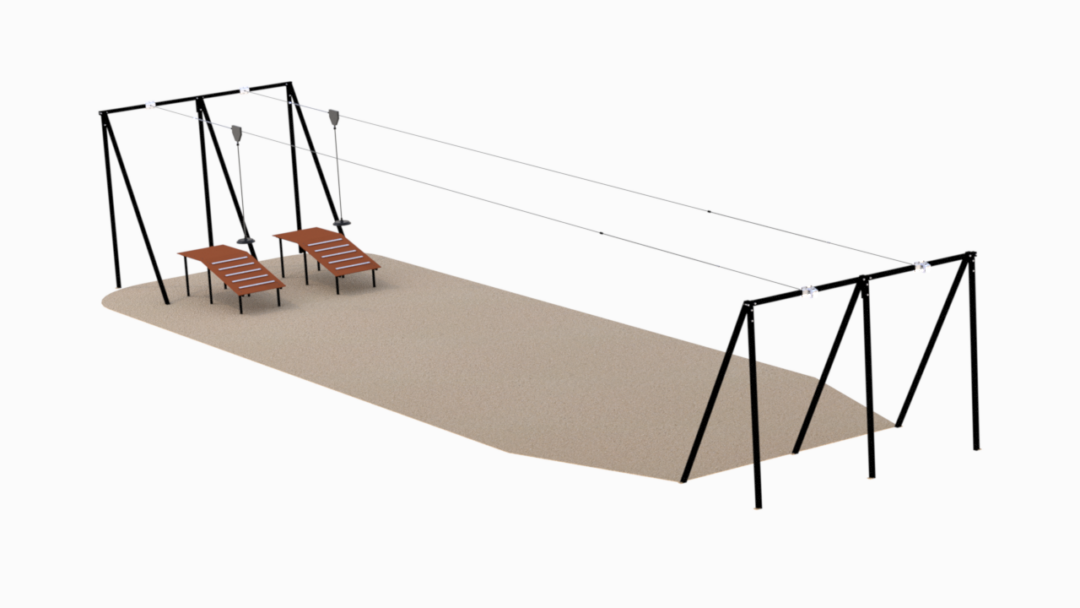 Dobbel taubane med plattform