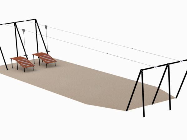 Dobbel taubane med plattform