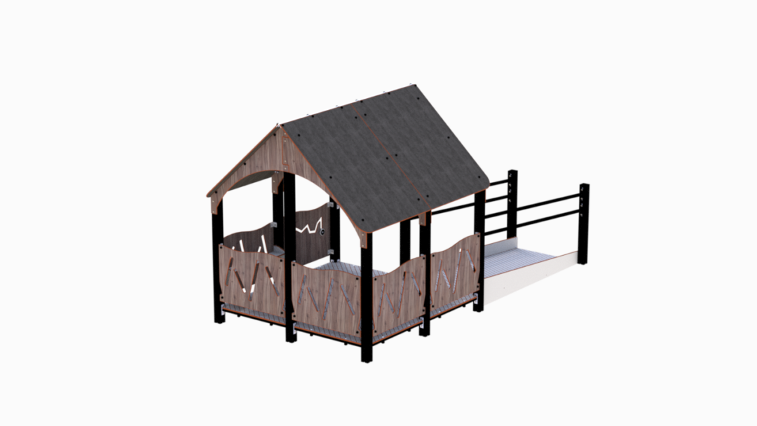 Stort lekehus med rampe