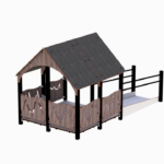 Stort lekehus med rampe