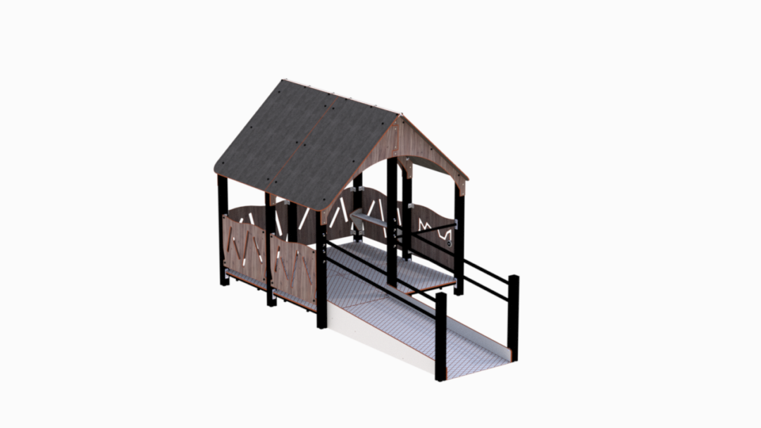 Stort lekehus med rampe