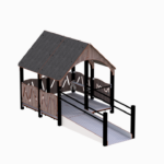 Stort lekehus med rampe