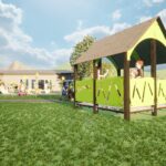 Stort lekehus med rampe