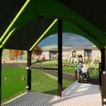 Stort lekehus med rampe