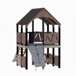 Stort lekehus med sklie