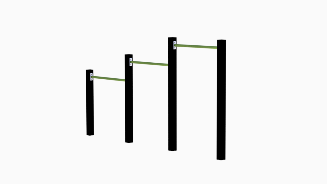 Gymstang 3 høyder 110-140-170 cm sort/grønn
