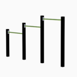 Gymstang 3 høyder 110-140-170 cm sort/grønn