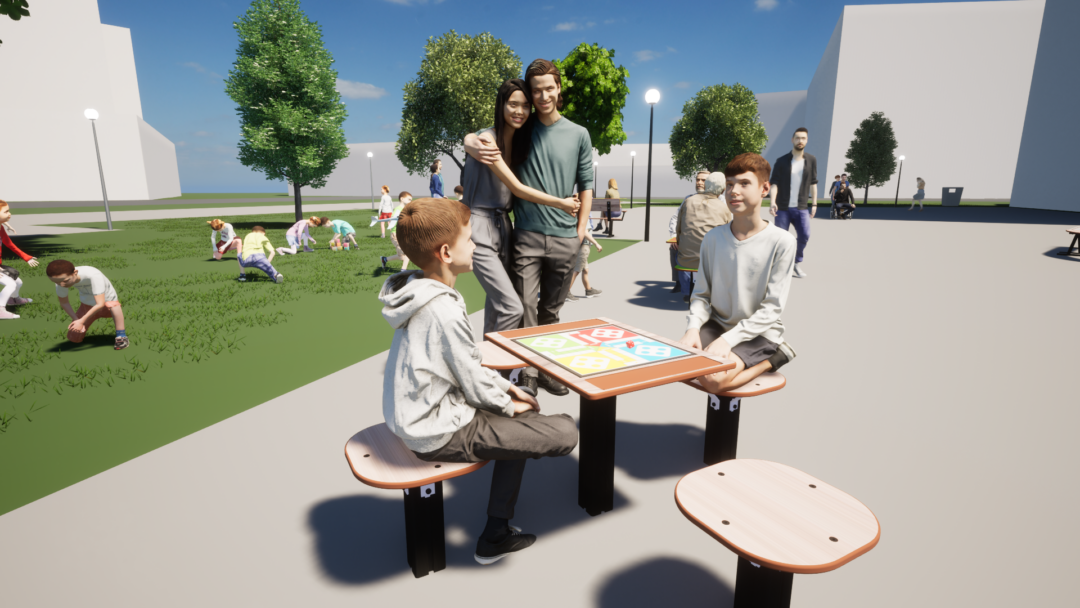 Image14 Ludobord med fire stoler - for bruk utendørs