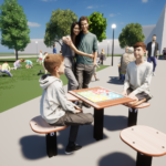 Image14 Ludobord med fire stoler - for bruk utendørs