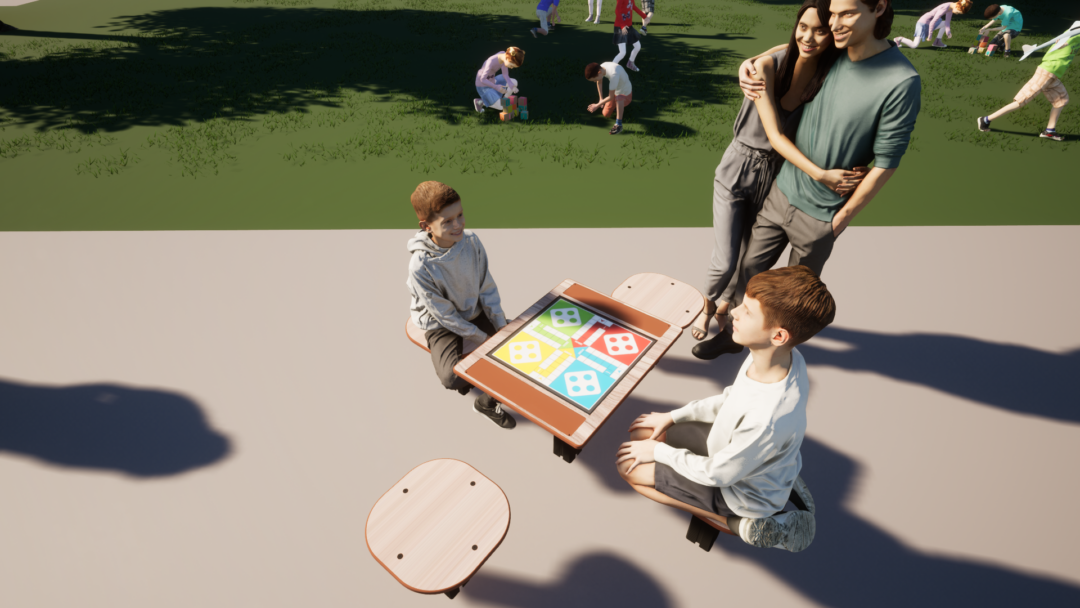 Image8 Ludobord med fire stoler - for bruk utendørs