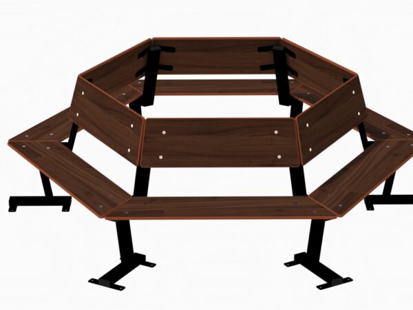 Park - Sekskant benk med rygg