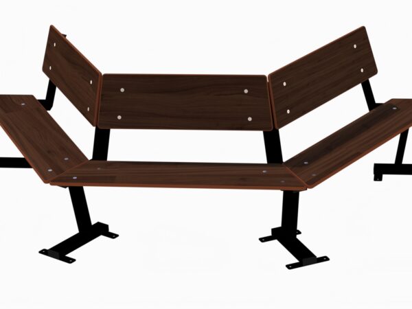 Park - Sekskant benk halv med rygg