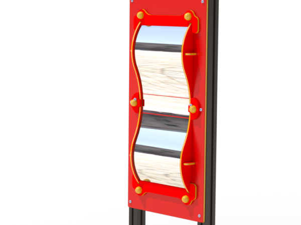 Klovnespeil montert på stolper