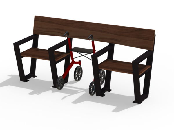 81 201 152 Rullator Camera SOLIDWORKS Viewport Seniorbenk 3 seter m/rullatorplass